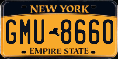 NY license plate GMU8660