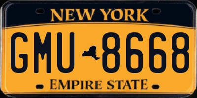 NY license plate GMU8668