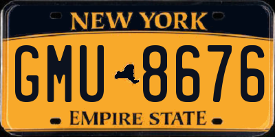 NY license plate GMU8676