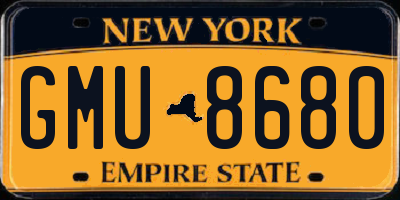 NY license plate GMU8680