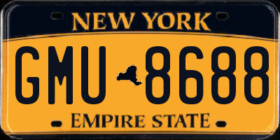 NY license plate GMU8688