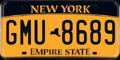 NY license plate GMU8689