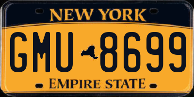 NY license plate GMU8699