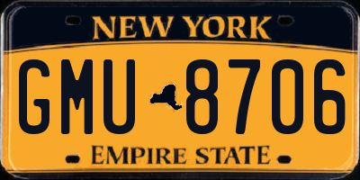 NY license plate GMU8706