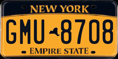 NY license plate GMU8708