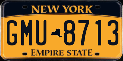 NY license plate GMU8713