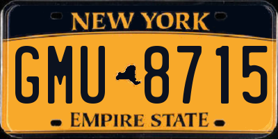 NY license plate GMU8715
