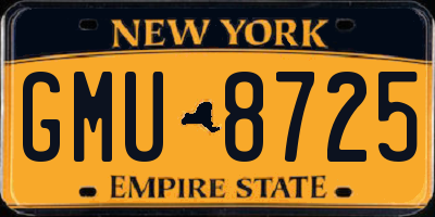 NY license plate GMU8725