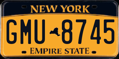 NY license plate GMU8745