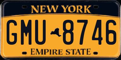 NY license plate GMU8746
