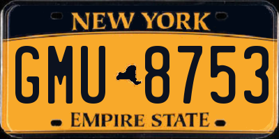 NY license plate GMU8753