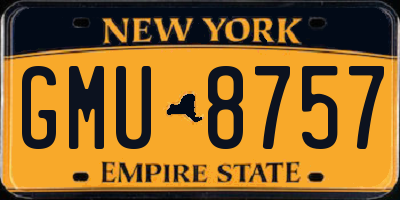 NY license plate GMU8757