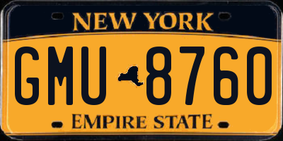 NY license plate GMU8760
