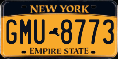 NY license plate GMU8773
