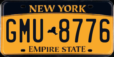 NY license plate GMU8776