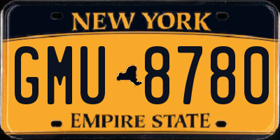 NY license plate GMU8780