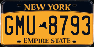 NY license plate GMU8793