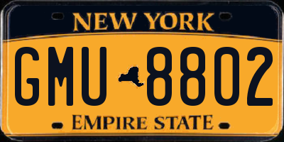 NY license plate GMU8802