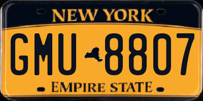 NY license plate GMU8807