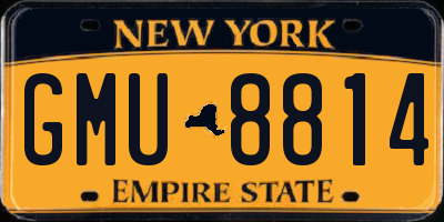 NY license plate GMU8814