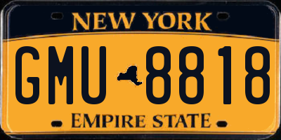 NY license plate GMU8818