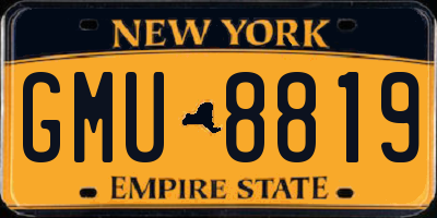 NY license plate GMU8819