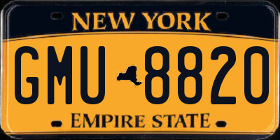 NY license plate GMU8820