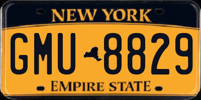 NY license plate GMU8829