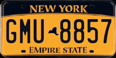 NY license plate GMU8857