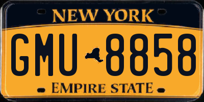 NY license plate GMU8858