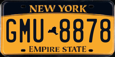 NY license plate GMU8878