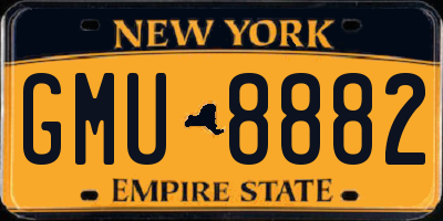 NY license plate GMU8882