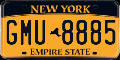 NY license plate GMU8885