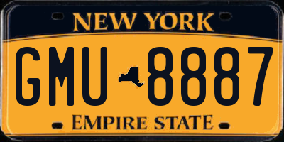 NY license plate GMU8887
