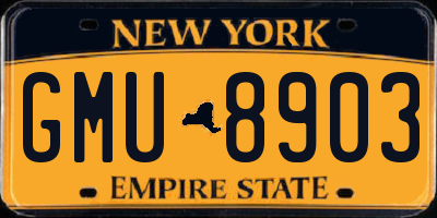 NY license plate GMU8903