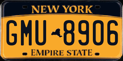 NY license plate GMU8906
