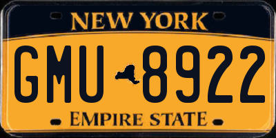 NY license plate GMU8922
