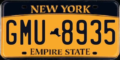 NY license plate GMU8935