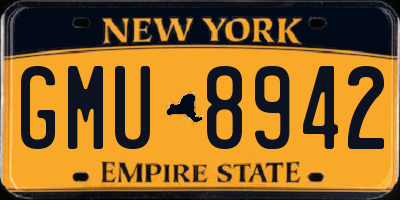 NY license plate GMU8942