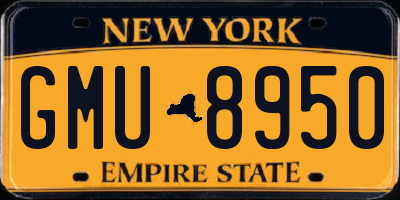 NY license plate GMU8950