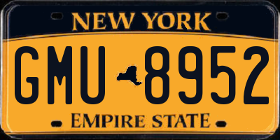 NY license plate GMU8952