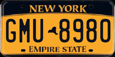 NY license plate GMU8980