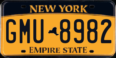 NY license plate GMU8982