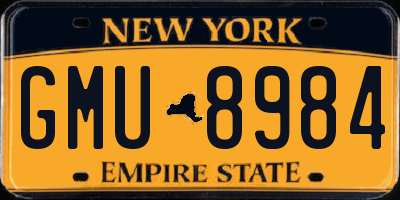 NY license plate GMU8984