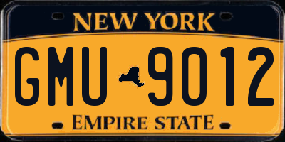 NY license plate GMU9012