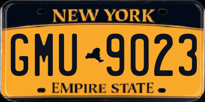 NY license plate GMU9023