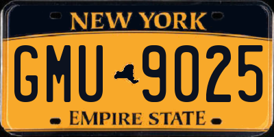 NY license plate GMU9025