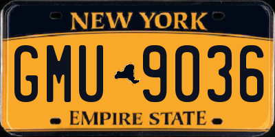 NY license plate GMU9036