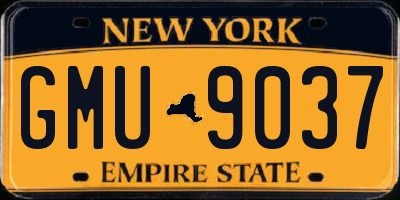 NY license plate GMU9037