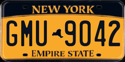 NY license plate GMU9042